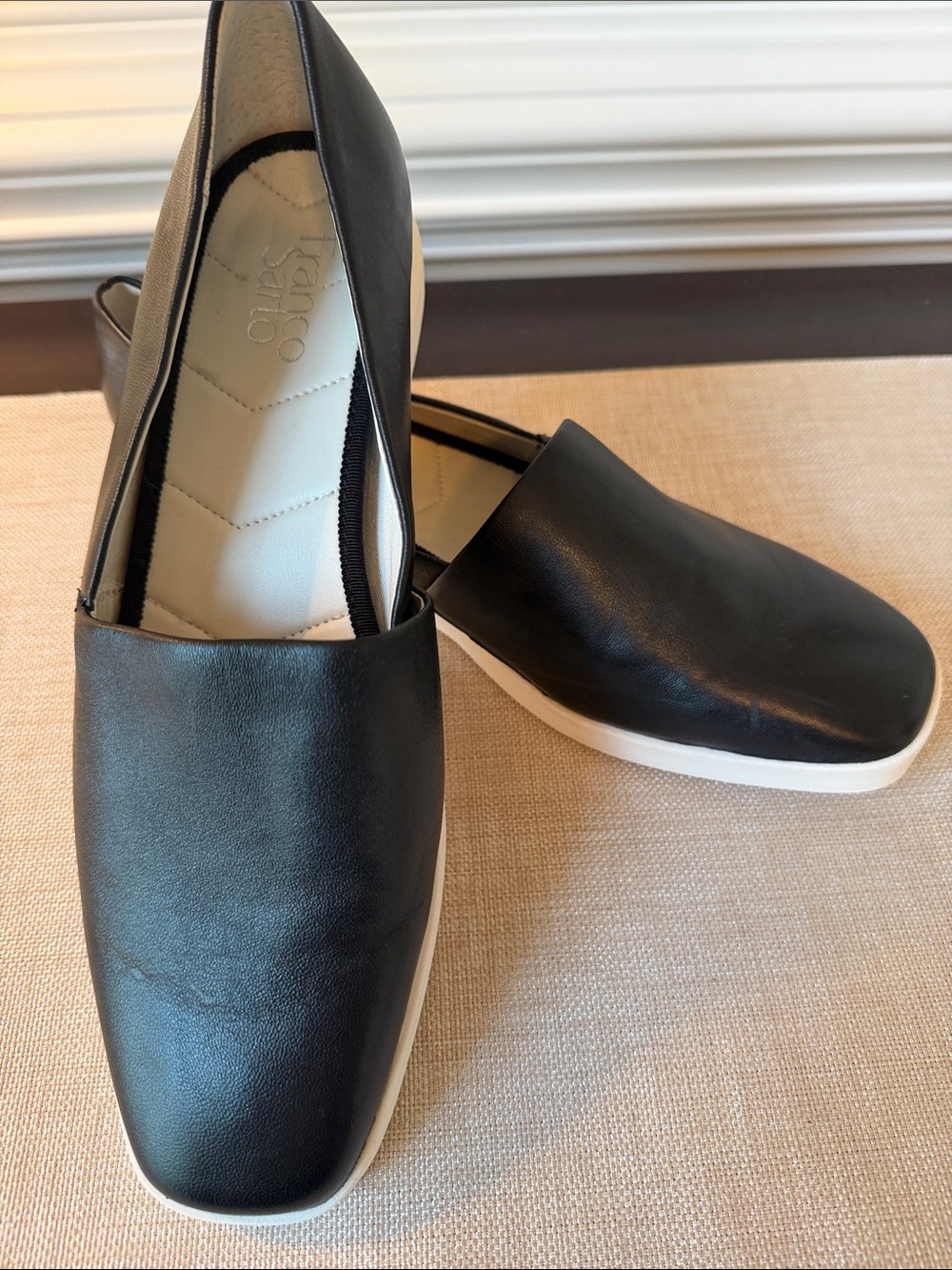 Black Slip-On Leather Women’s Shoes by Franco Sarto